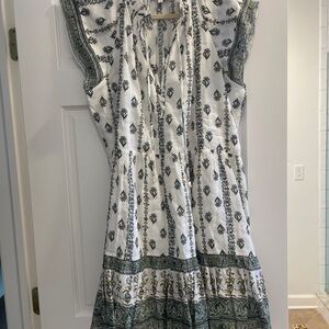 Veronica Beard printed Ramie mini dress in ivory multi. Like new condition.